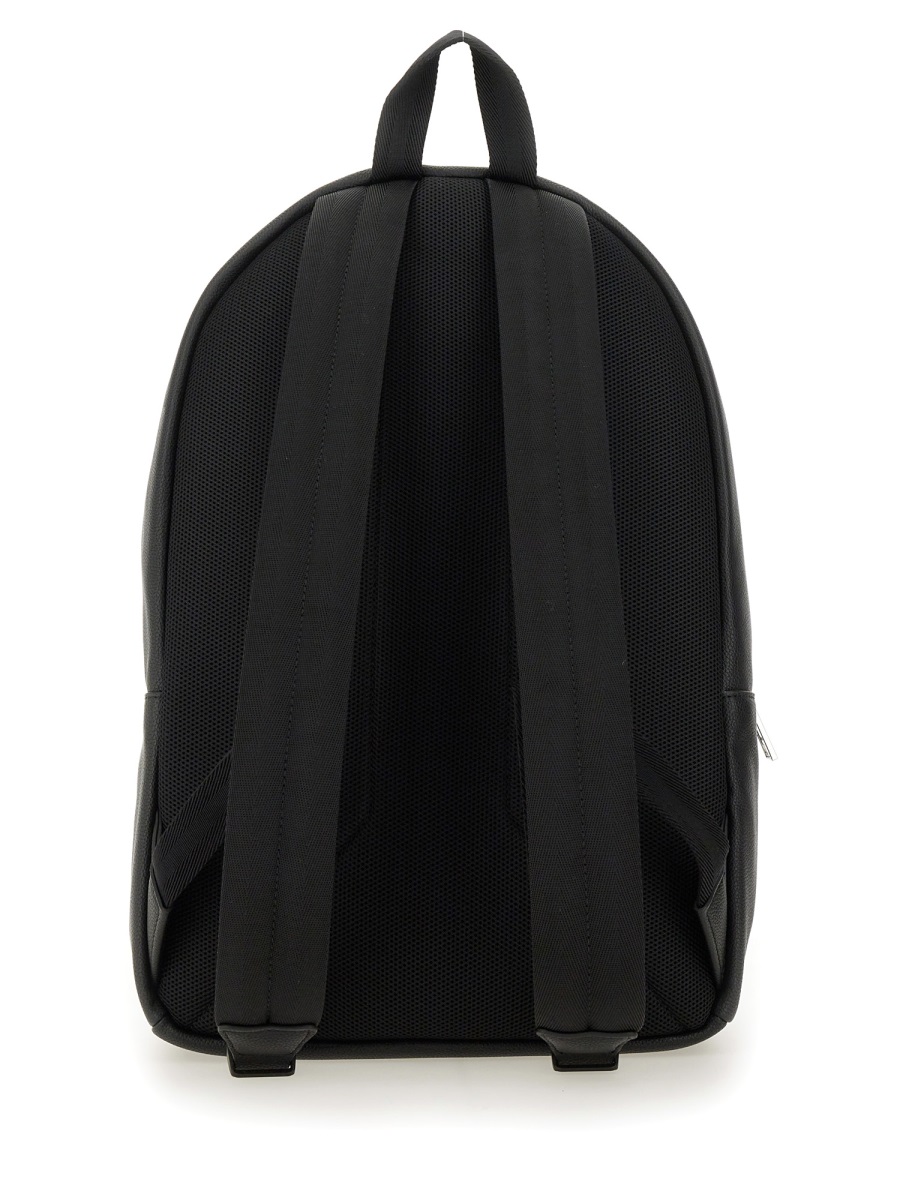 Boss Matte Black Polyurethane Blend Backpack Zwart