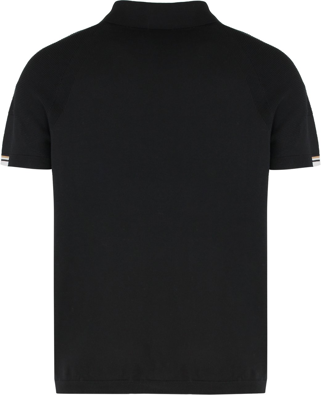 Boss Short sleeve polo with zip Zwart