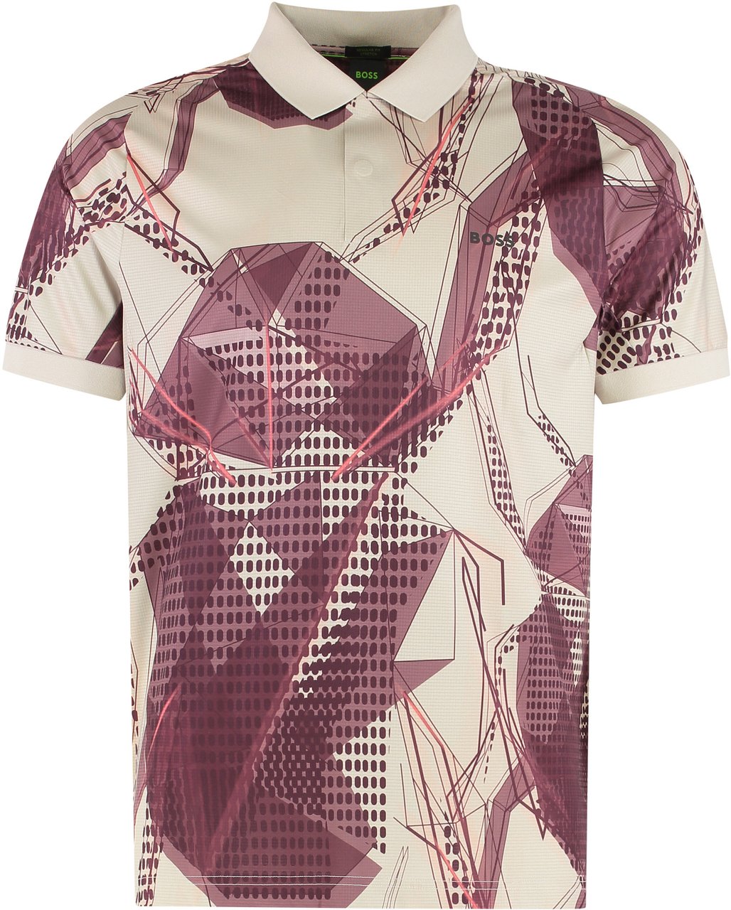 Boss Printed short sleeve polo Neutraal