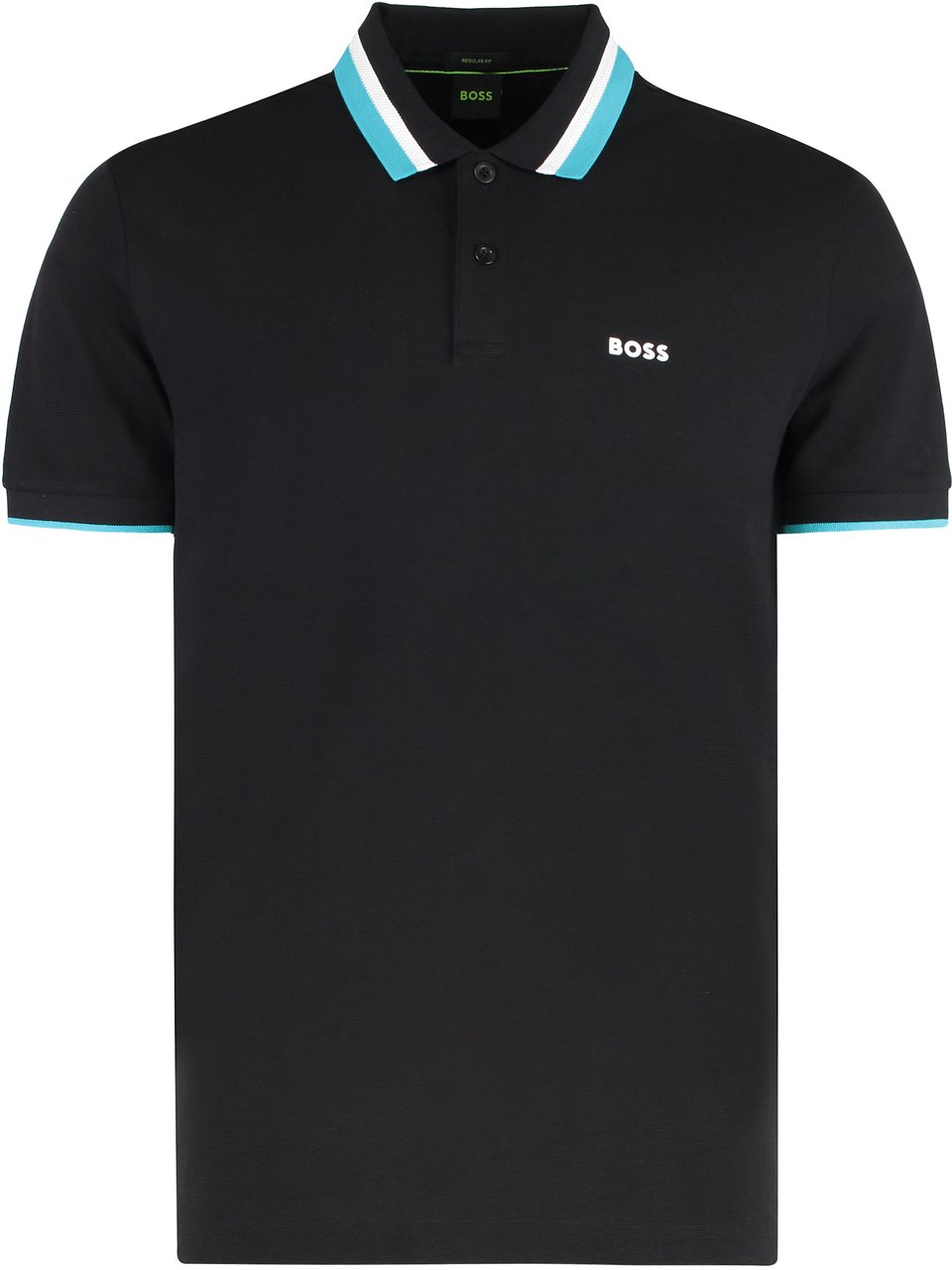 Boss Cotton-piqué polo shirt Zwart