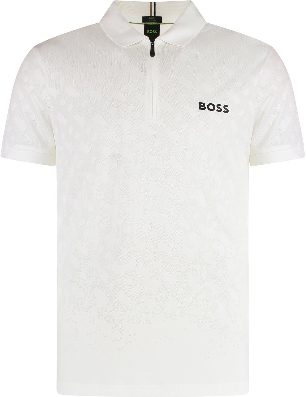 Boss Technical fabric polo shirt Wit