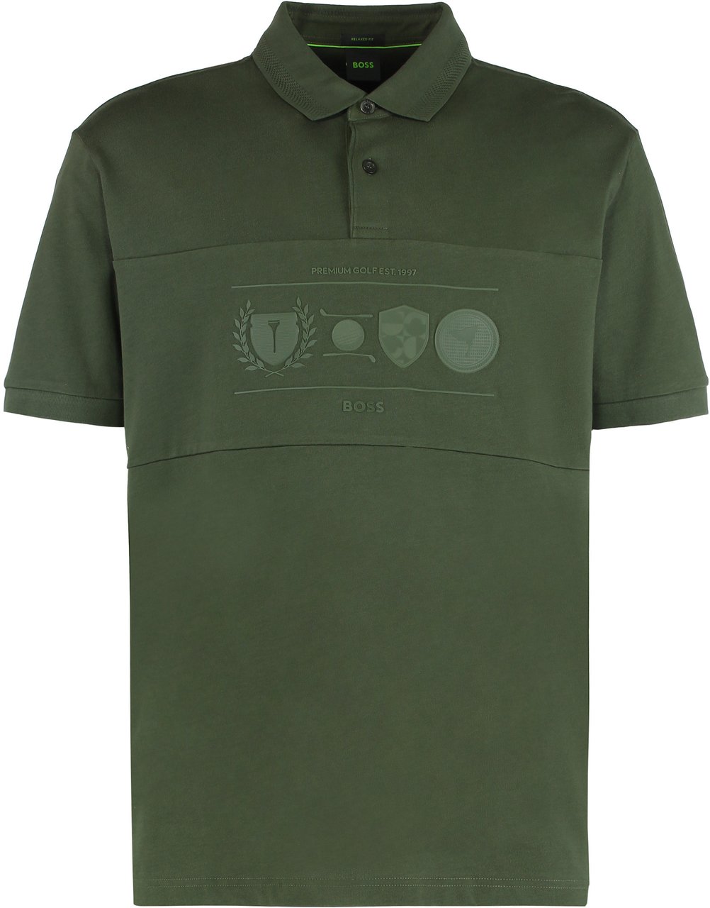 Boss Polo Percy Heritage in cotton Groen