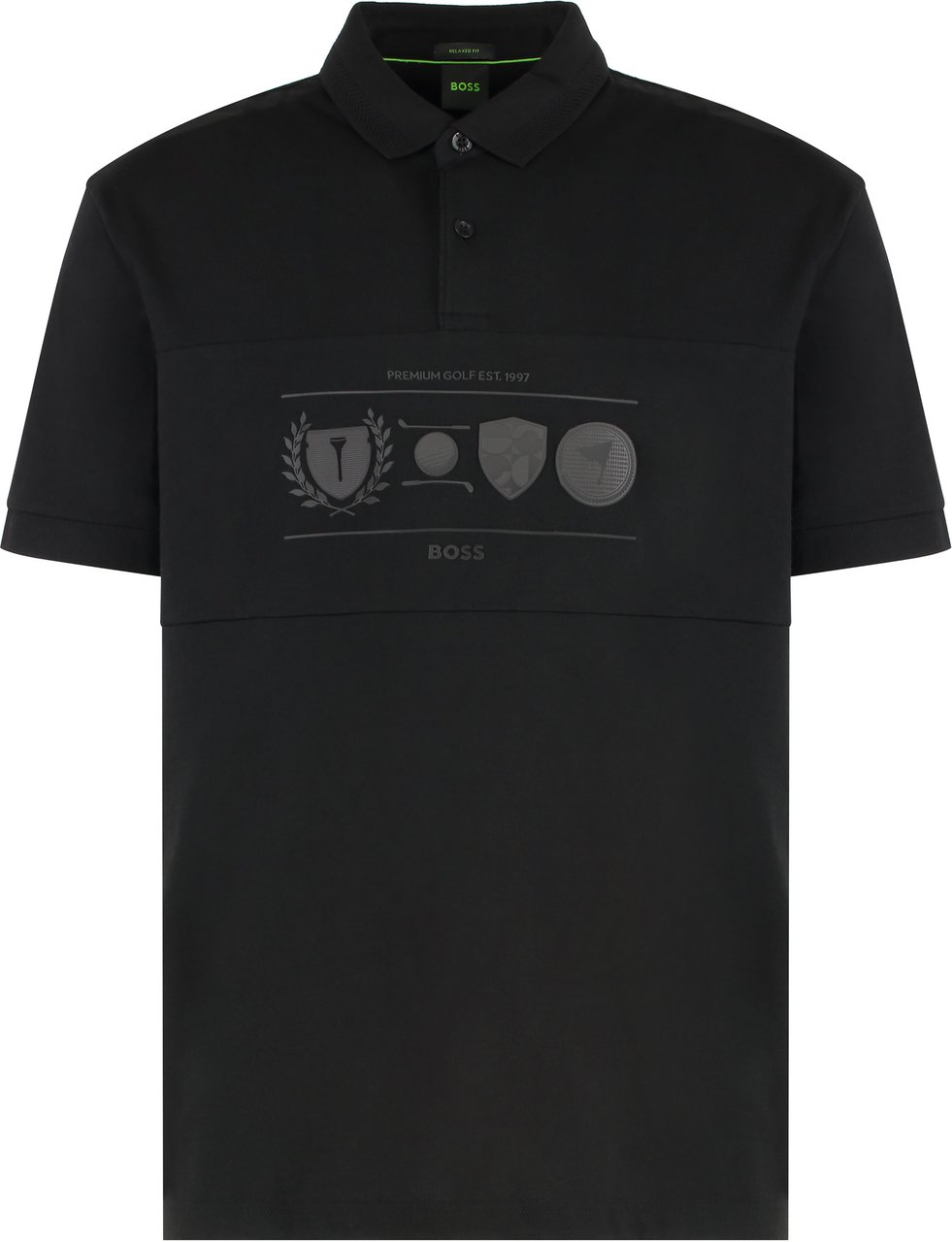 Boss Cotton polo shirt Zwart