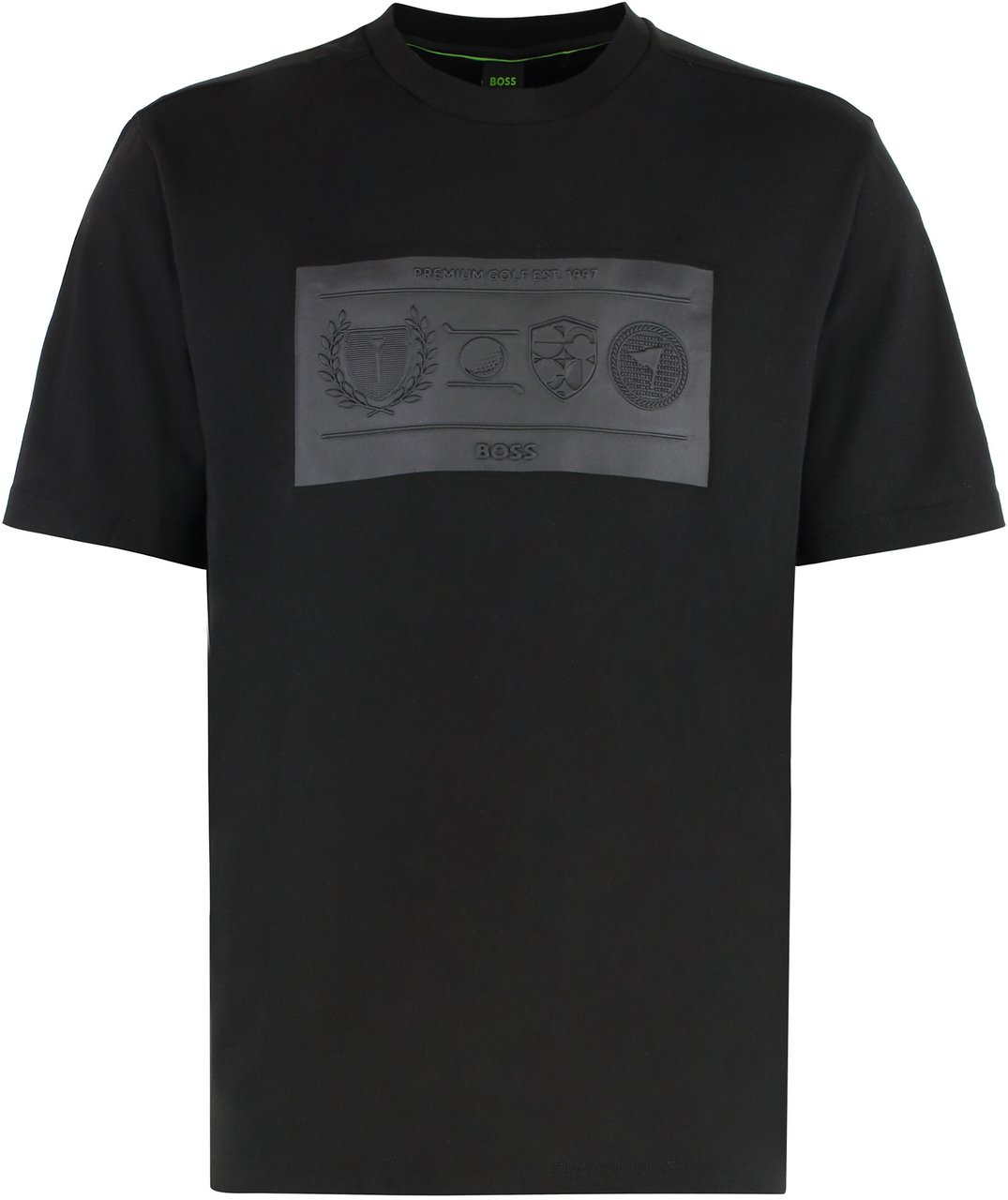 Boss Cotton crew-neck T-shirt Zwart