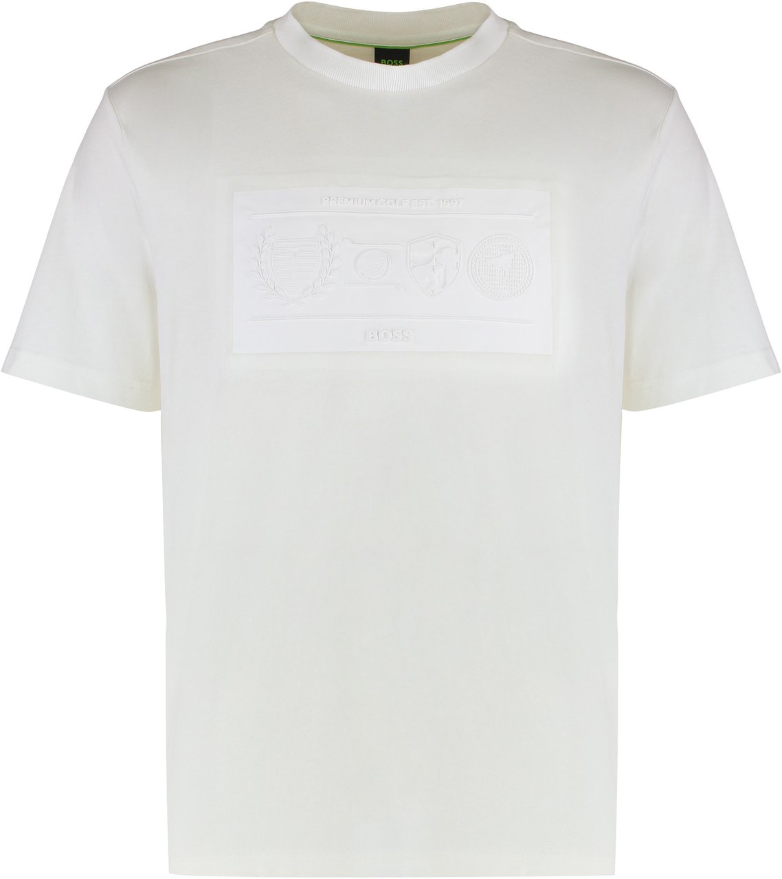 Boss T-shirt in cotton with print Wit