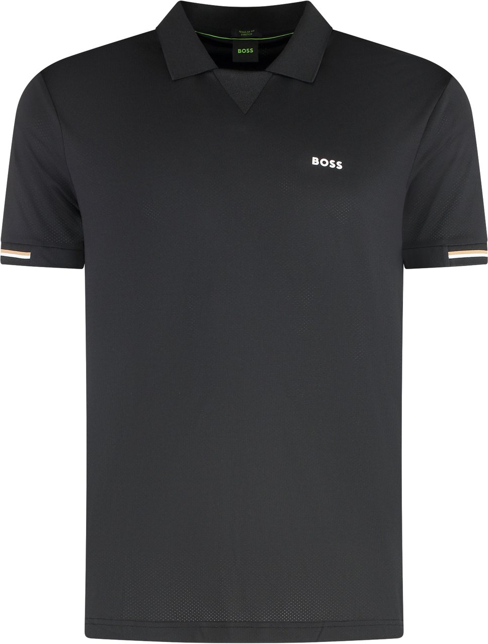 Boss Technical fabric polo shirt Zwart