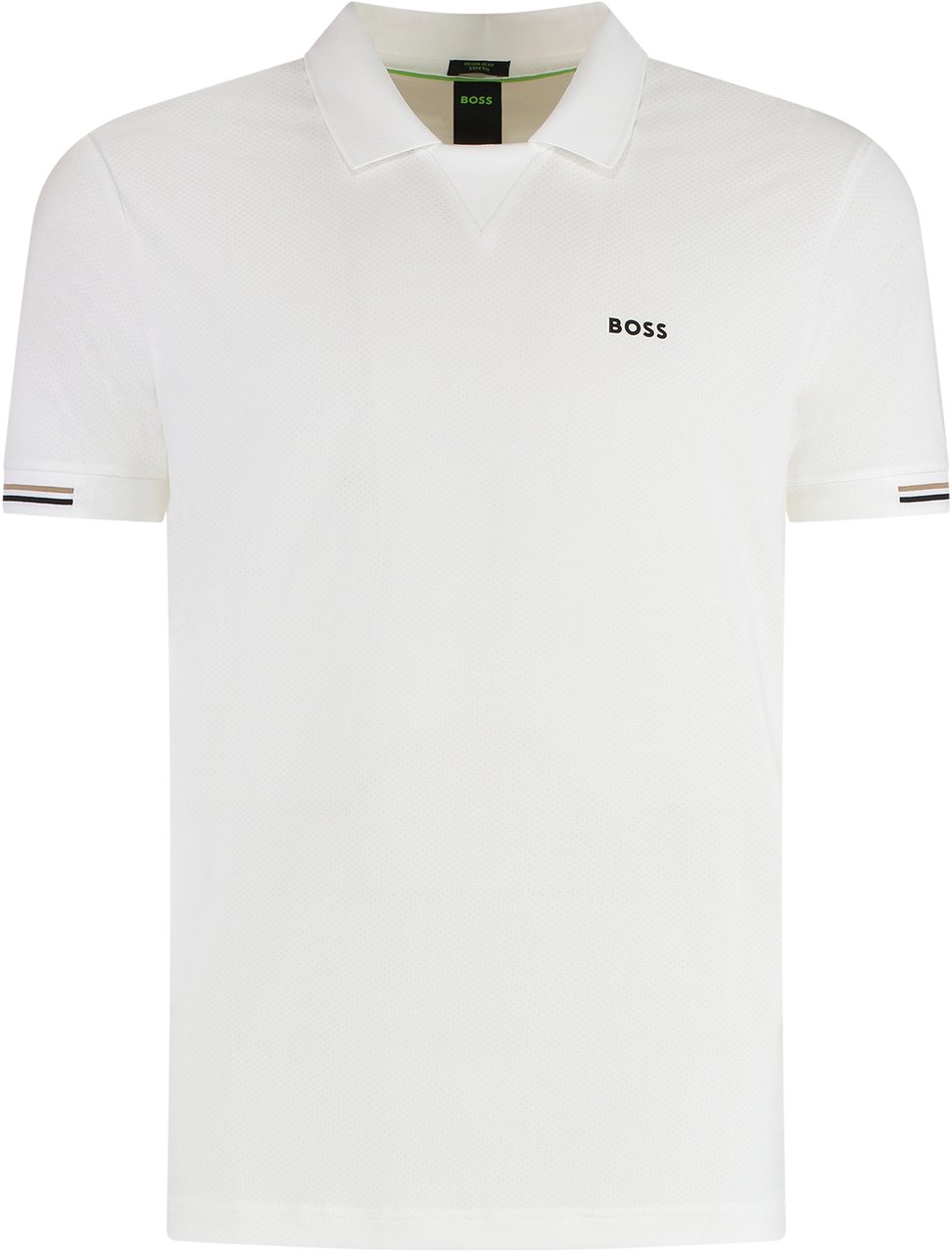 Boss Technical fabric polo shirt Wit