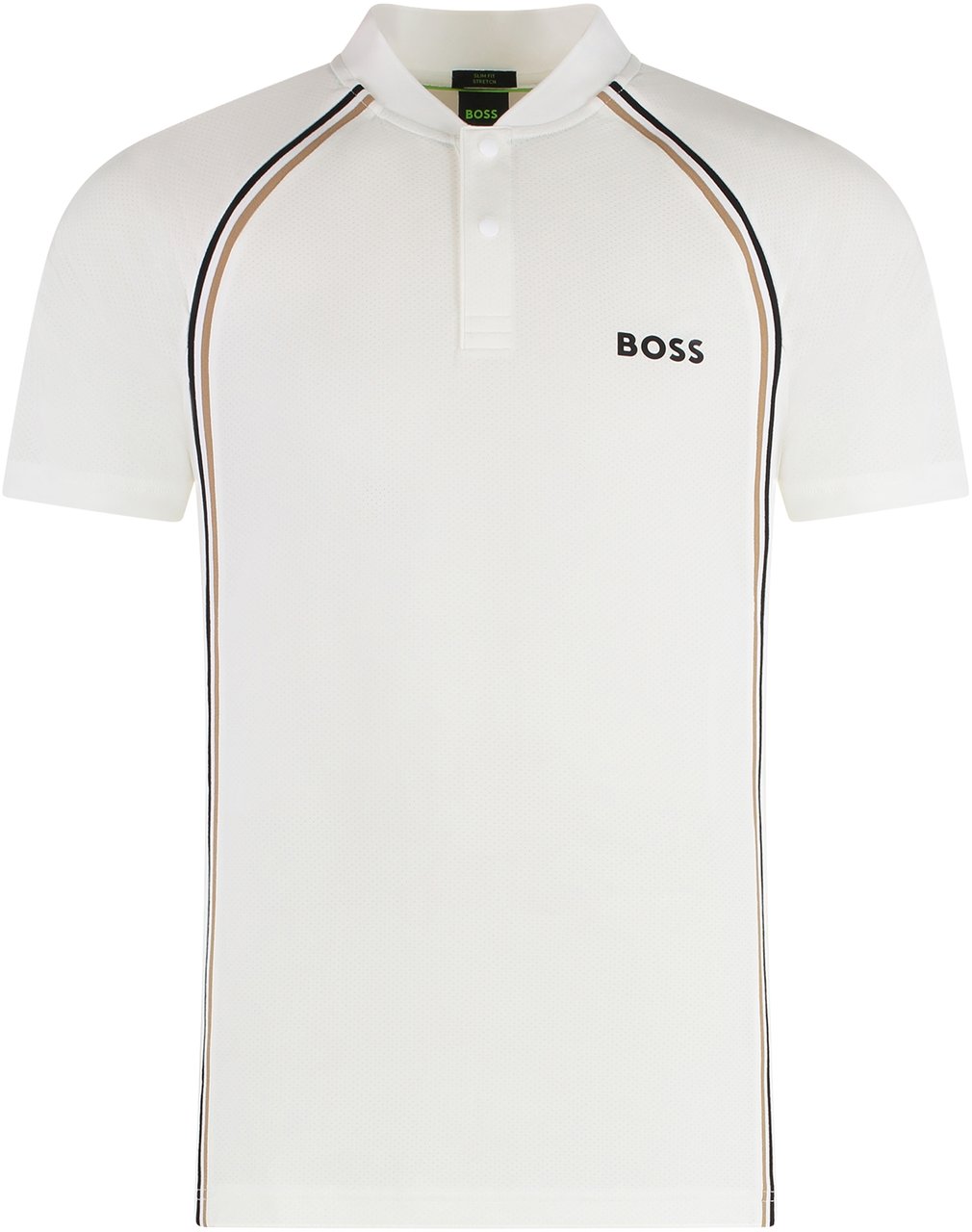 Boss Technical fabric polo shirt Wit
