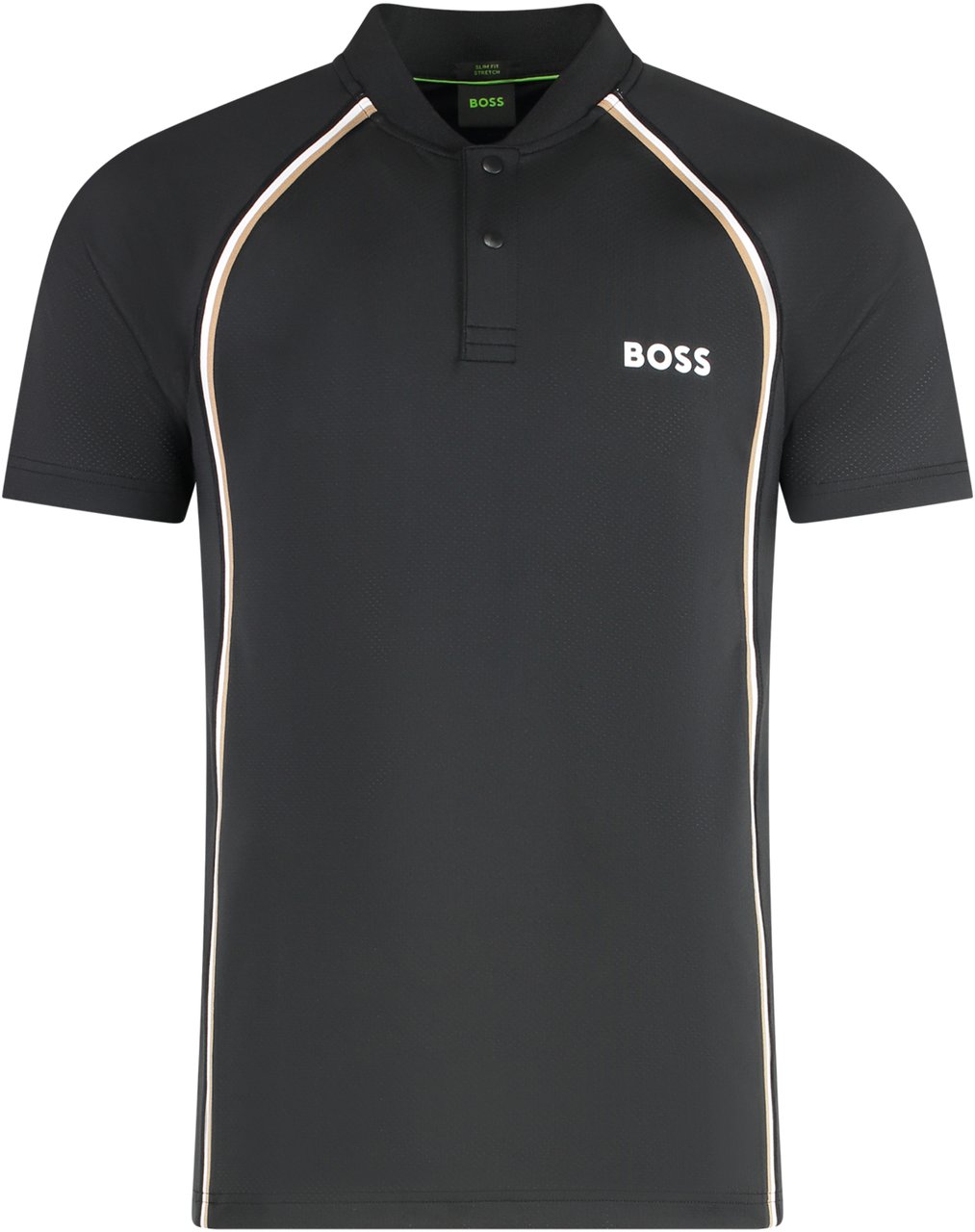 Boss Technical fabric polo shirt Zwart