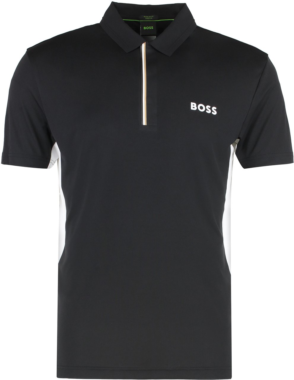 Boss Technical fabric polo shirt Zwart