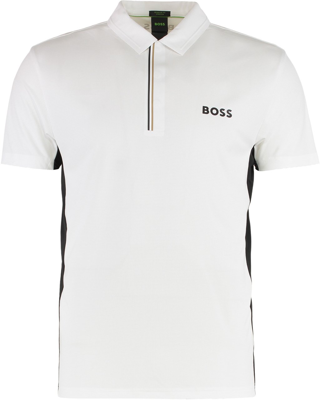 Boss Technical fabric polo shirt Wit