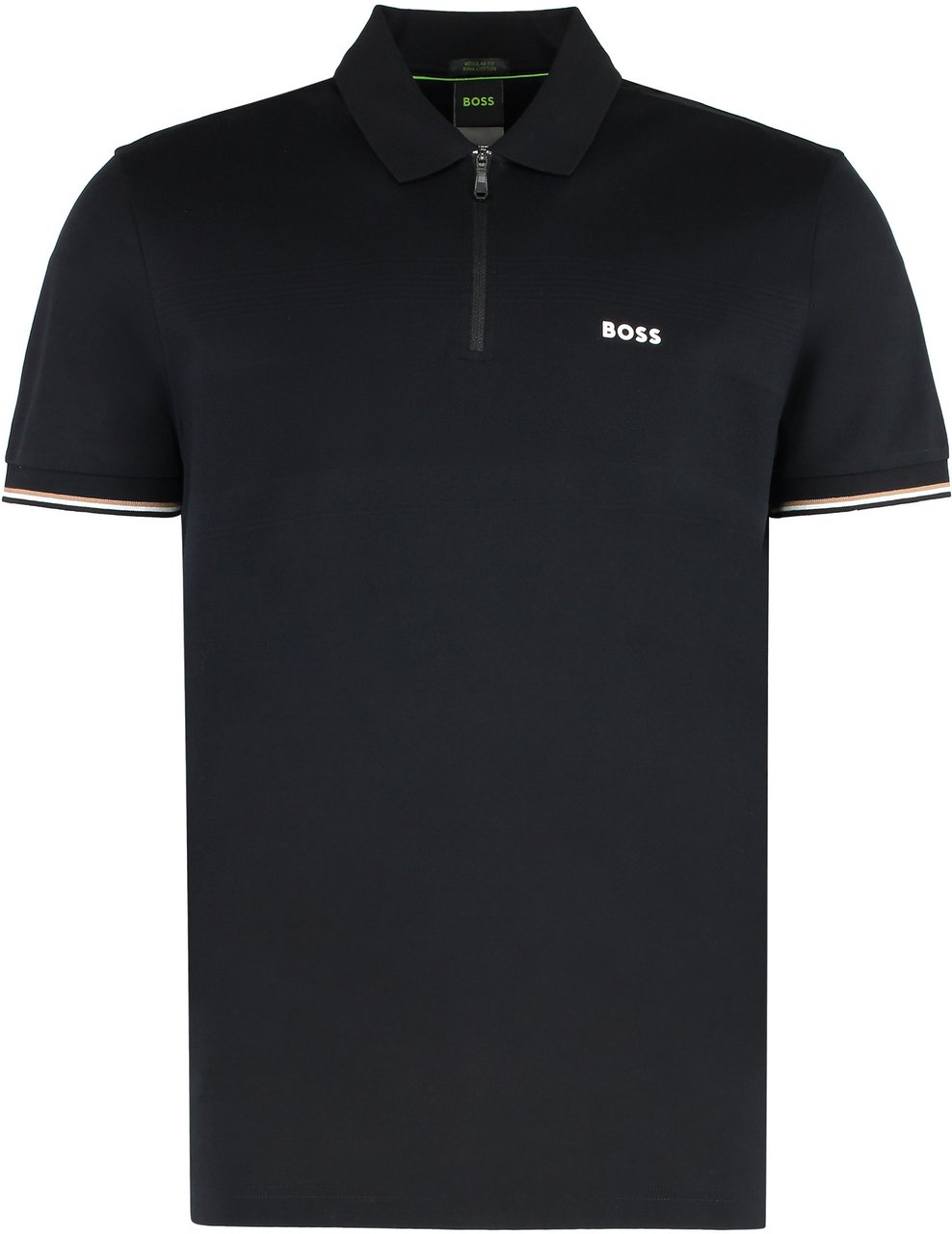 Boss Cotton polo shirt Zwart