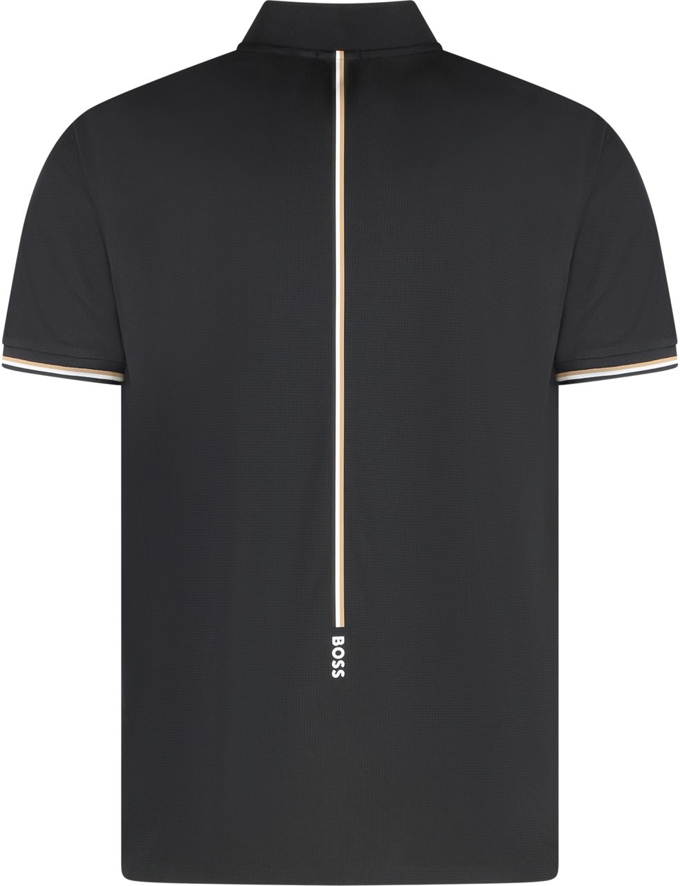 Boss Technical fabric polo shirt Zwart