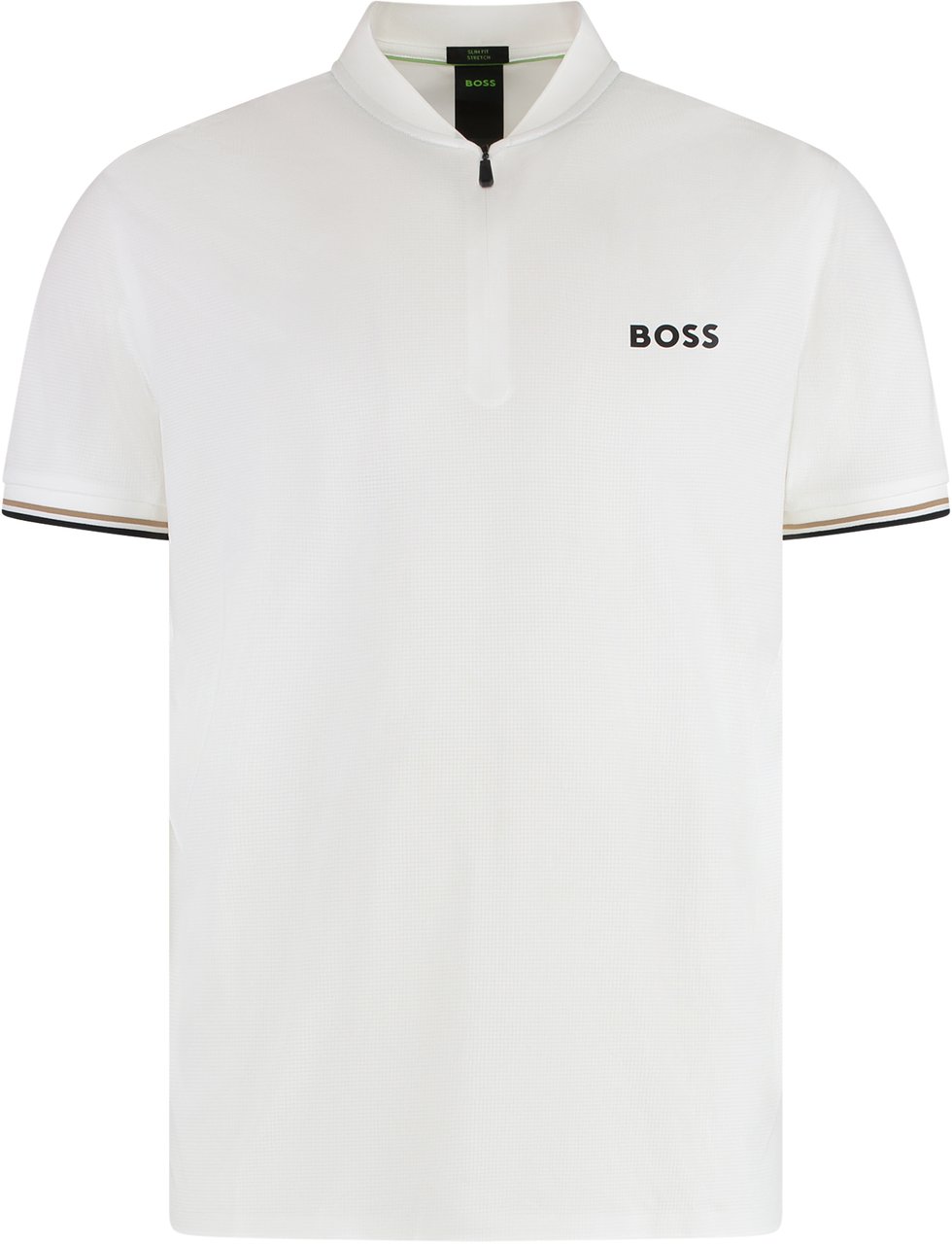 Boss Technical fabric polo shirt Wit