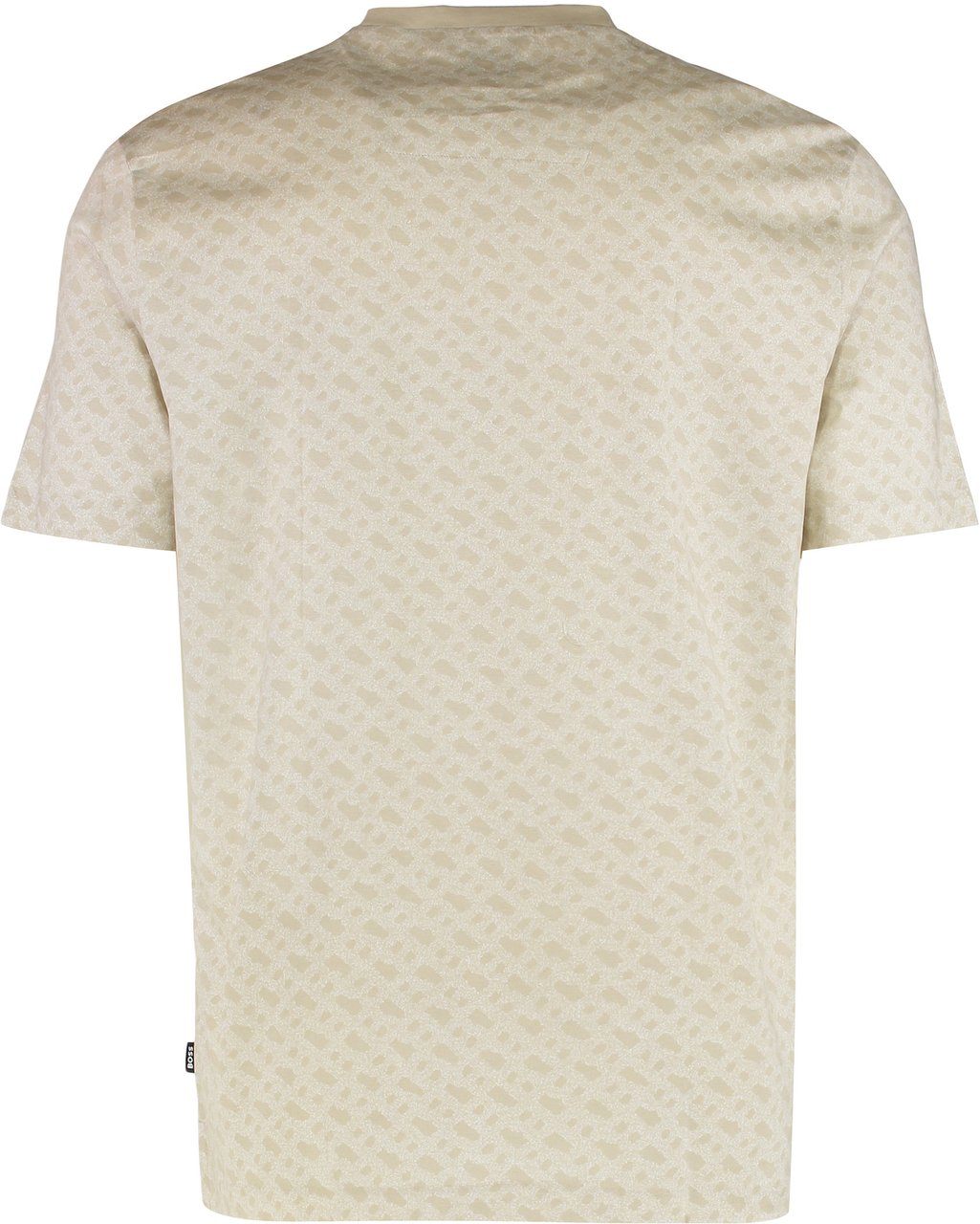 Boss T-shirt in cotton jacquard Wit
