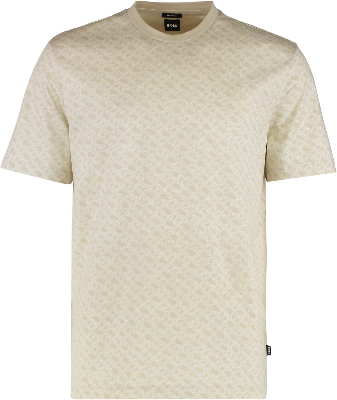 Boss T-shirt in cotton jacquard Wit