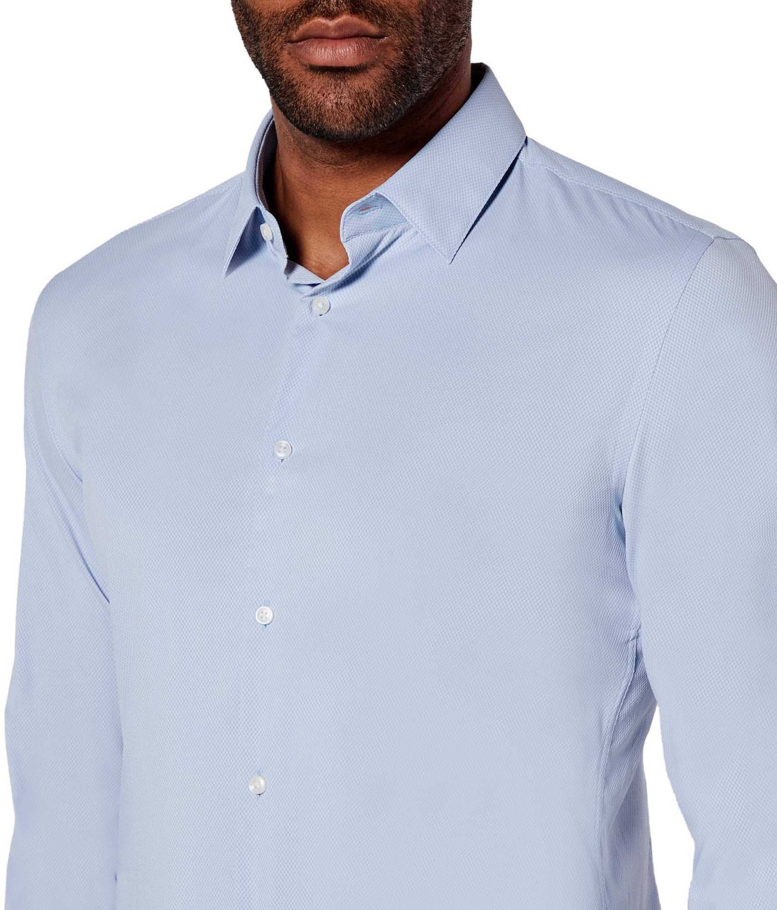 Boss Shirts Light Pastel Blue Blauw
