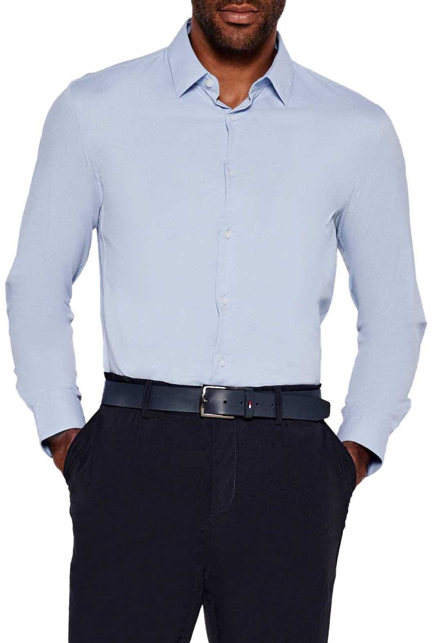 Boss Shirts Light Pastel Blue Blauw