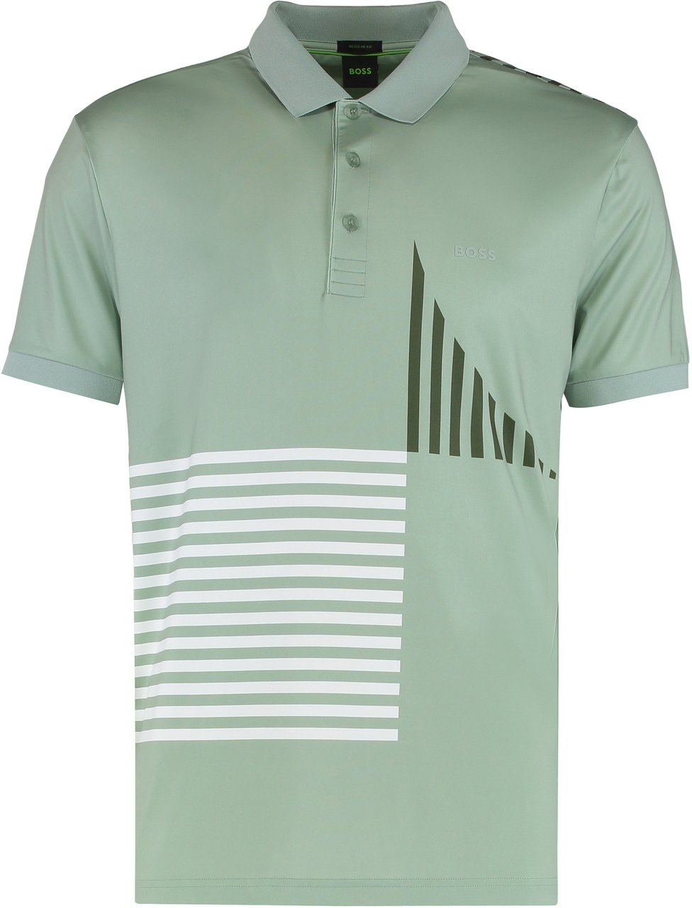 Boss Technical fabric polo Groen