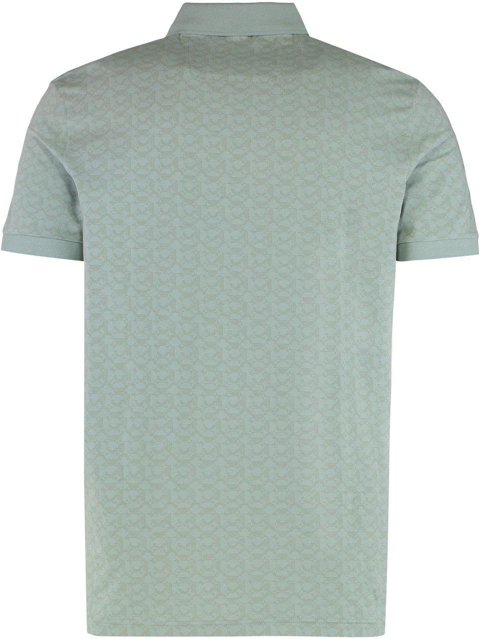 Boss Polo in cotton jacquard Groen