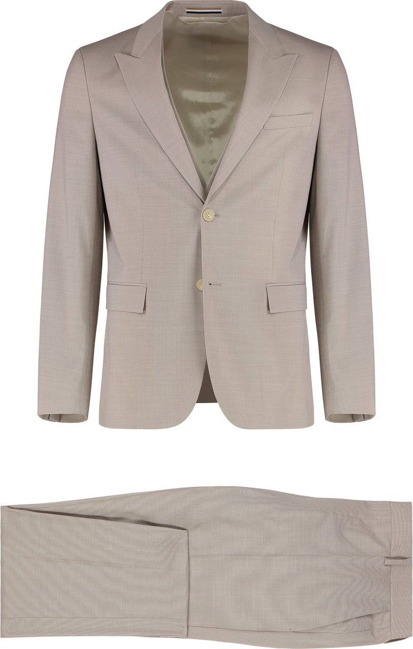 Boss Houston stretch wool Three-pieces suit Beige
