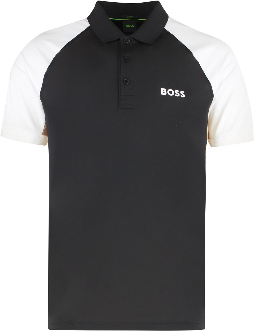 Boss Technical fabric polo shirt Zwart