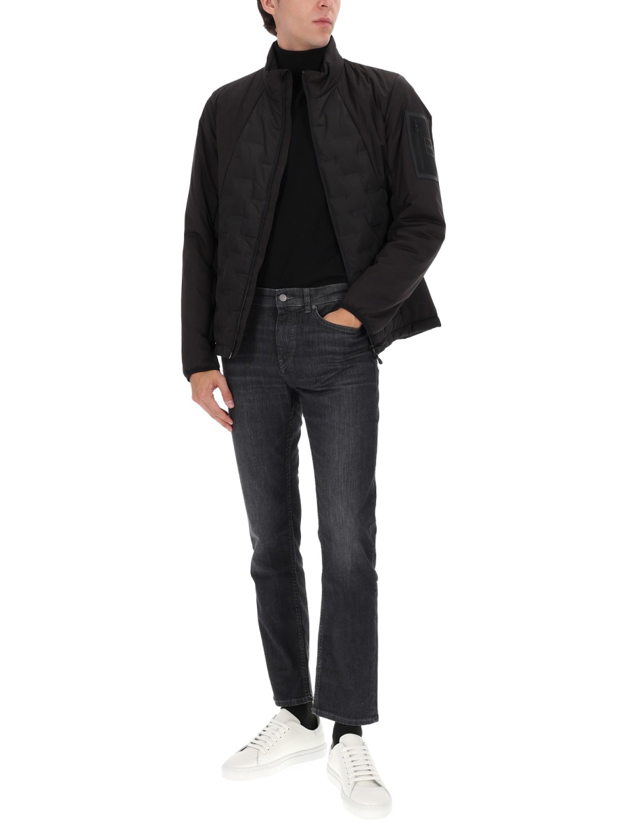 Boss Black Polyester Hybrid Down Jacket Zwart