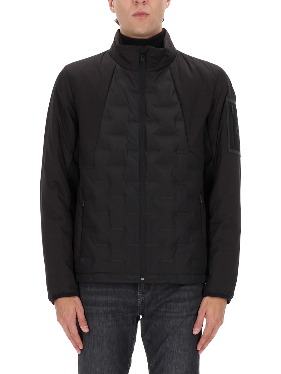 Boss Black Polyester Hybrid Down Jacket Zwart
