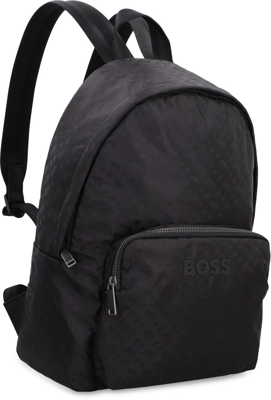 Boss Technical fabric backpack Zwart