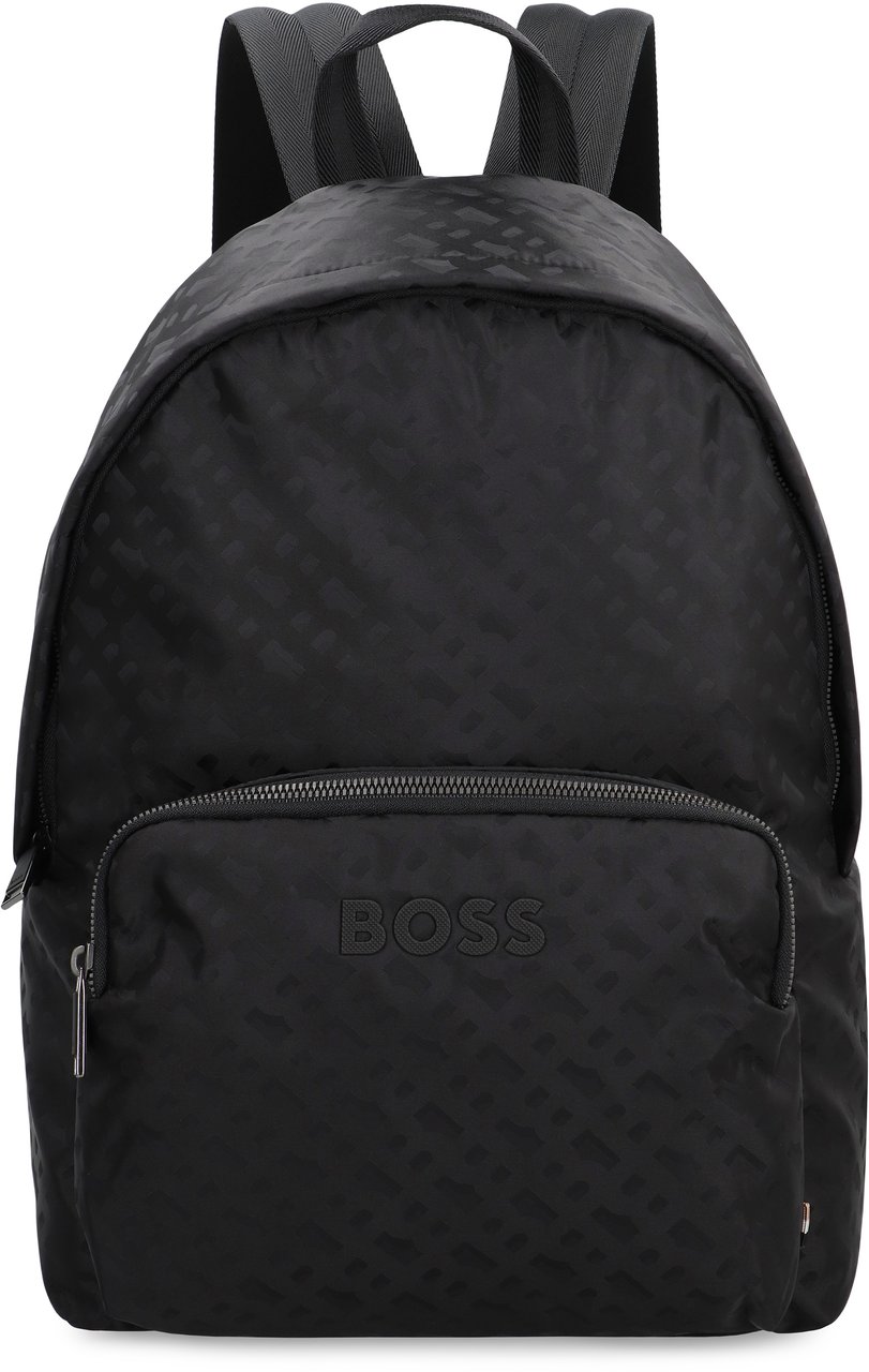 Boss Technical fabric backpack Zwart