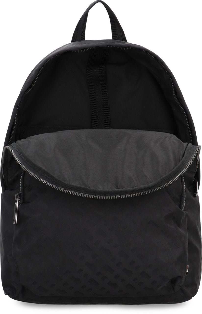 Boss Technical fabric backpack Zwart