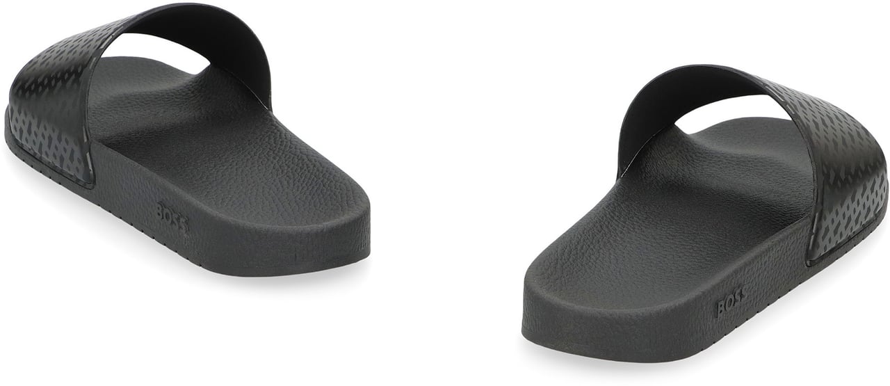 Boss Rubber slides Zwart