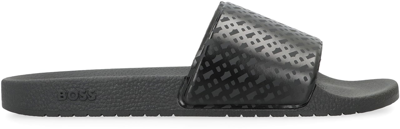 Boss Rubber slides Zwart