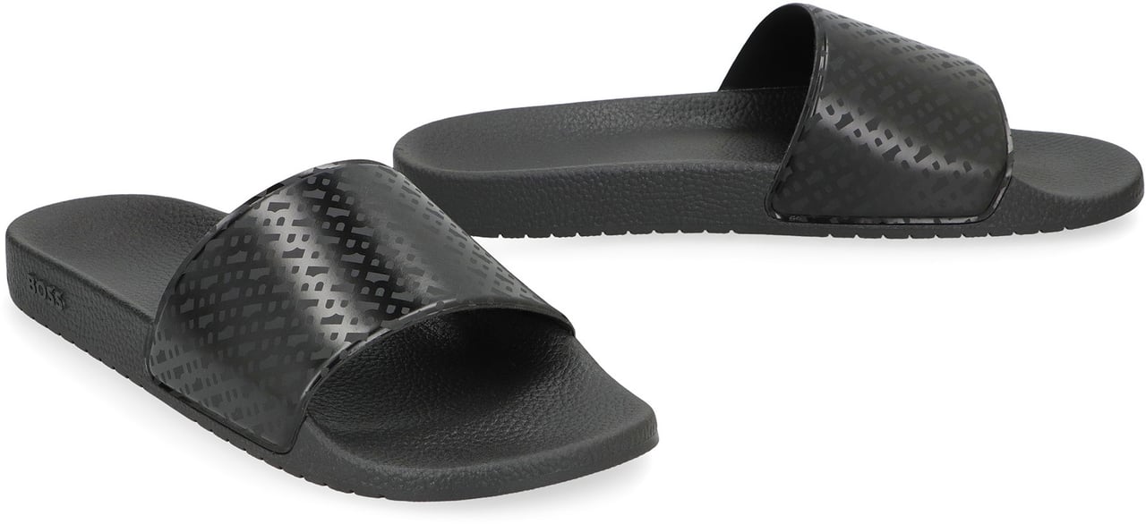 Boss Rubber slides Zwart