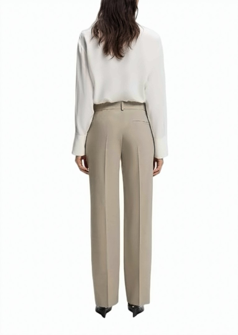 Boss Tilda9 Melange Straight Leg Trousers Grijs