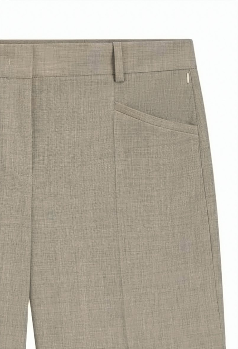 Boss Tilda9 Melange Straight Leg Trousers Grijs