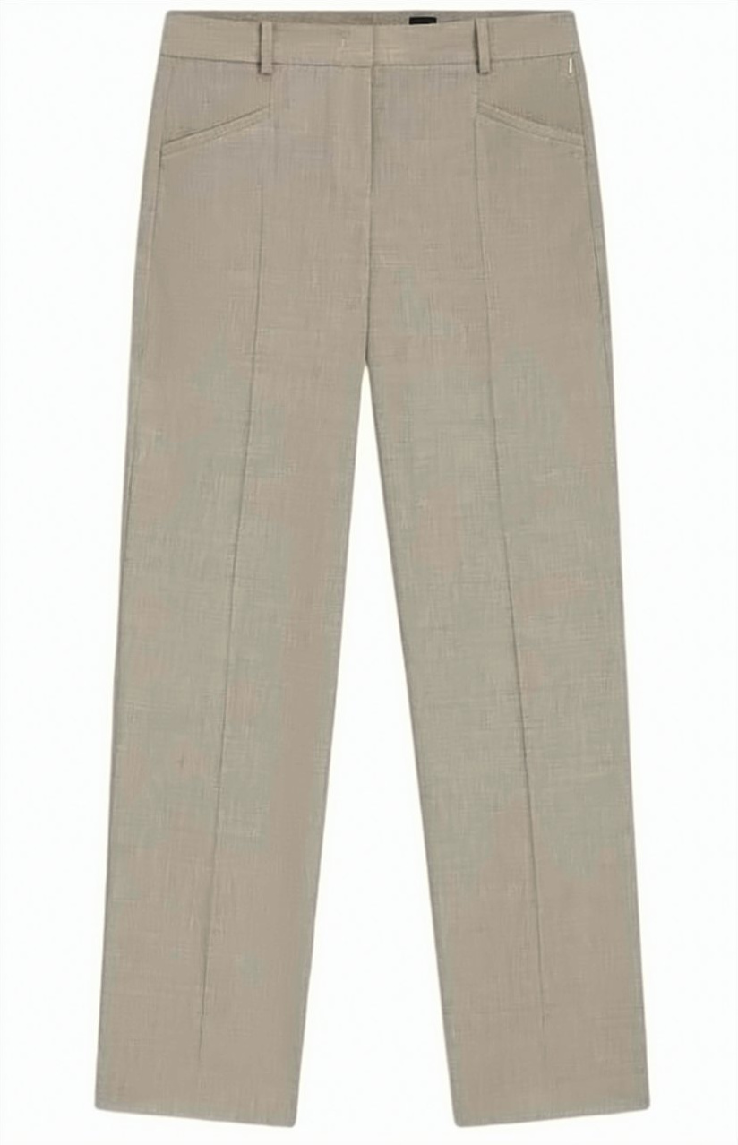 Boss Tilda9 Melange Straight Leg Trousers Grijs
