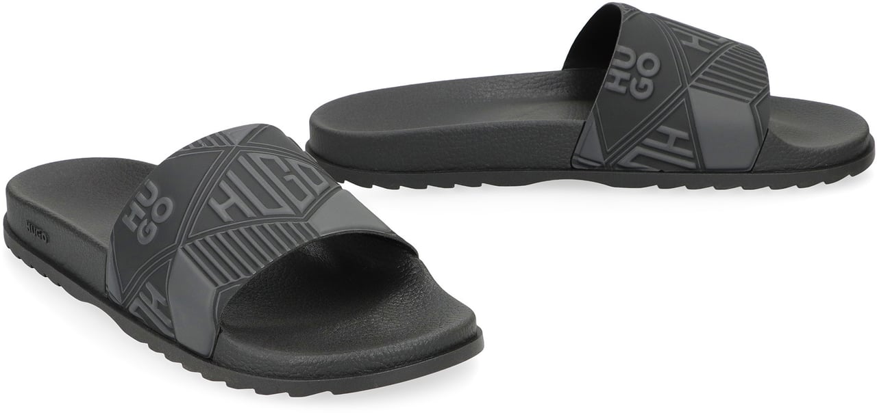 Boss Rubber slides Zwart