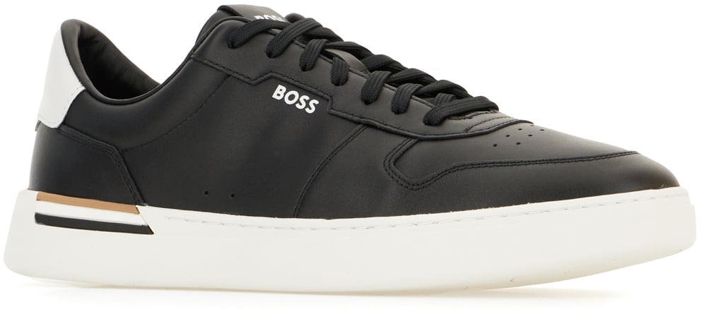 Boss BOSS Black leather sneakers Zwart