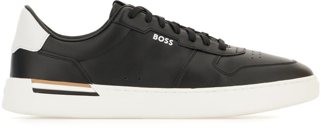 Boss BOSS Black leather sneakers Zwart