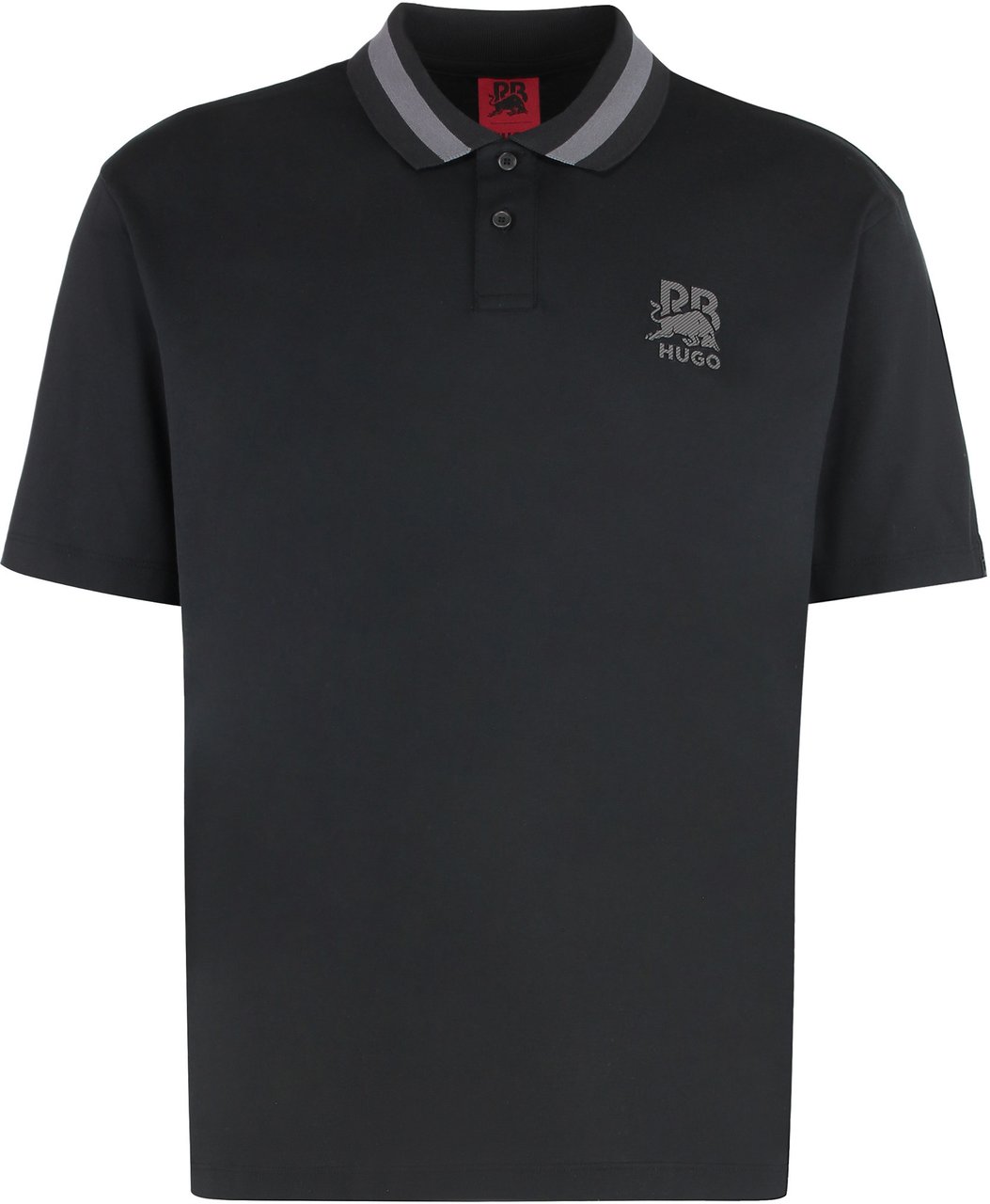 Boss Hugo x Racing Bulls - Cotton-piqué polo shirt Zwart