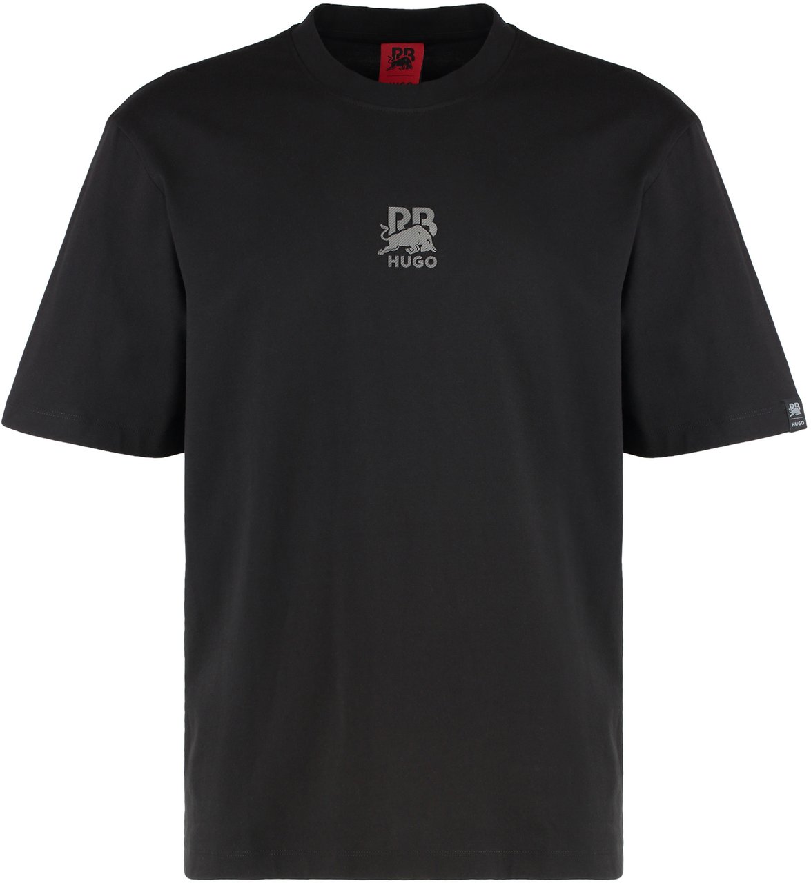 Boss Hugo x Racing Bulls - Cotton crew-neck T-shirt Zwart