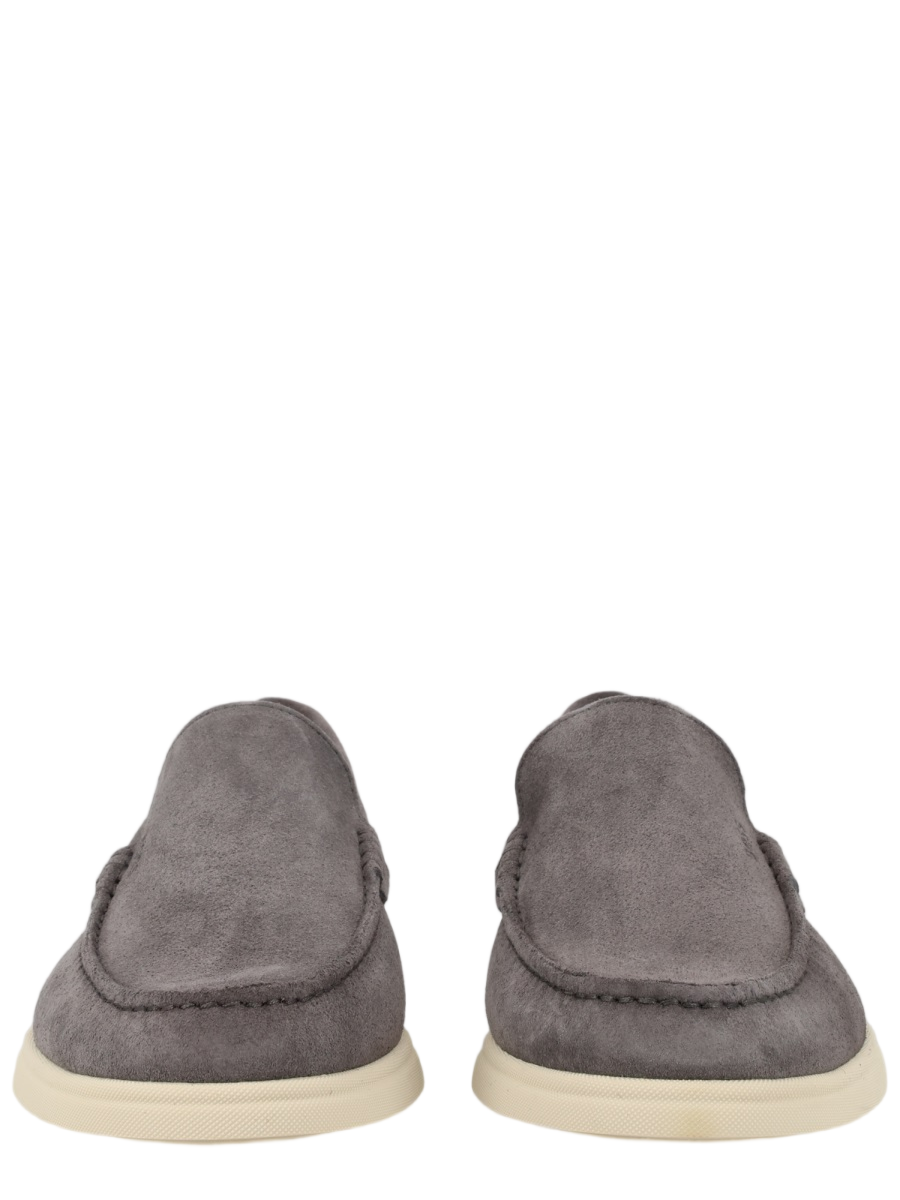 Boss Cow Suede Textured Loafers Grijs
