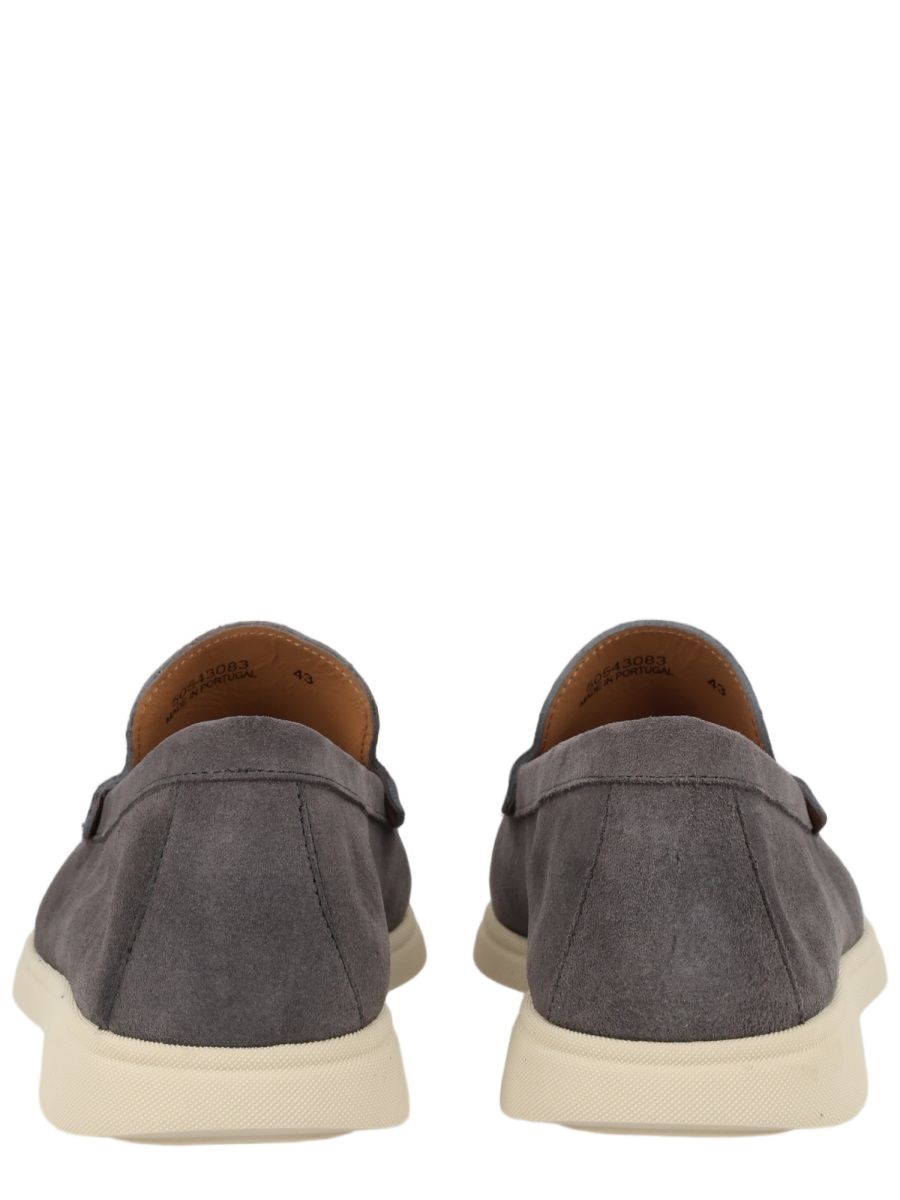 Boss Cow Suede Textured Loafers Grijs