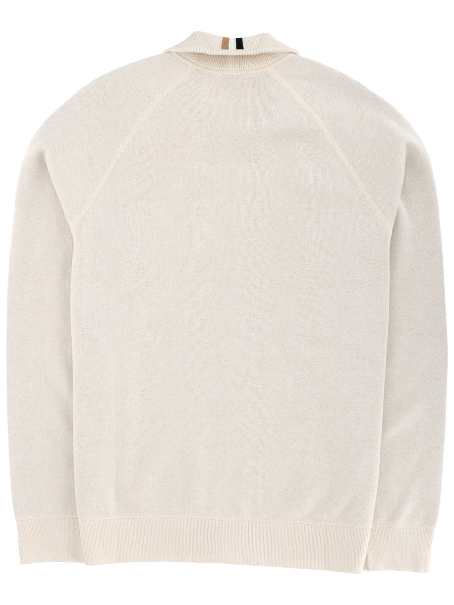 Boss H-Idino Regular Fit Zip Cardigan Wit