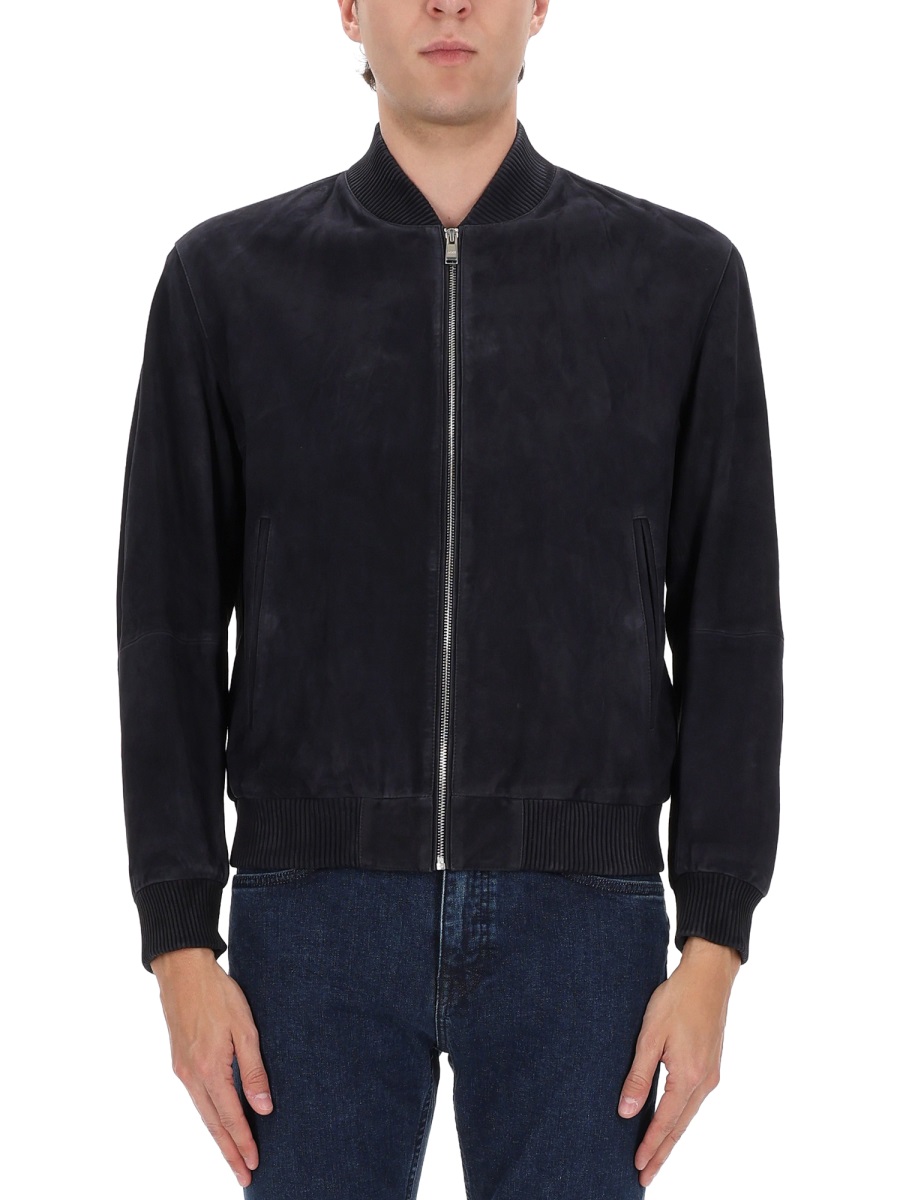 Boss H-Muller Suede Like Regular Jacket Zwart