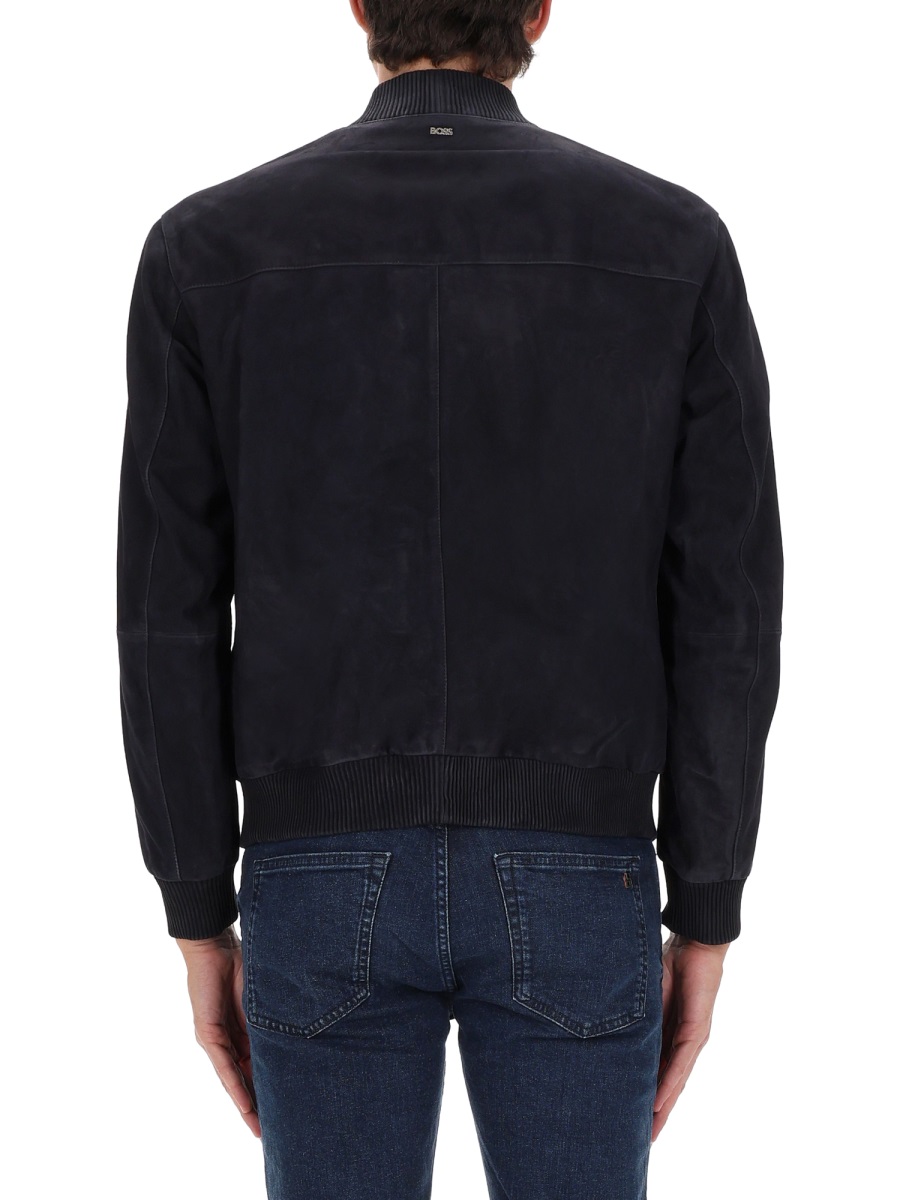 Boss H-Muller Suede Like Regular Jacket Zwart