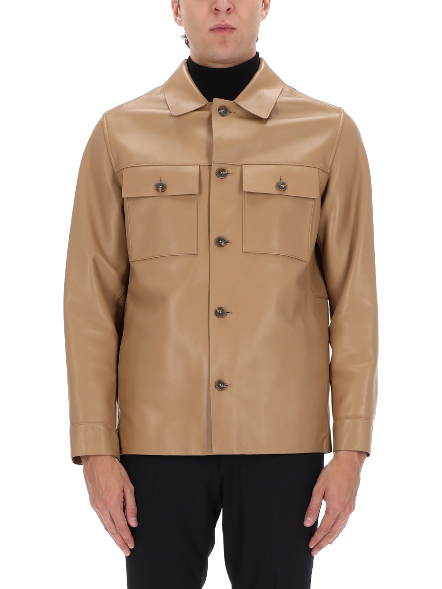 Boss C-Malid Faux Leather Regular Jacket Neutraal