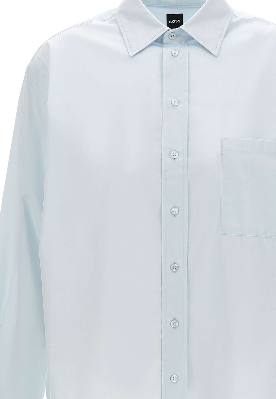 Boss Shirts Light Blue Lichtblauw