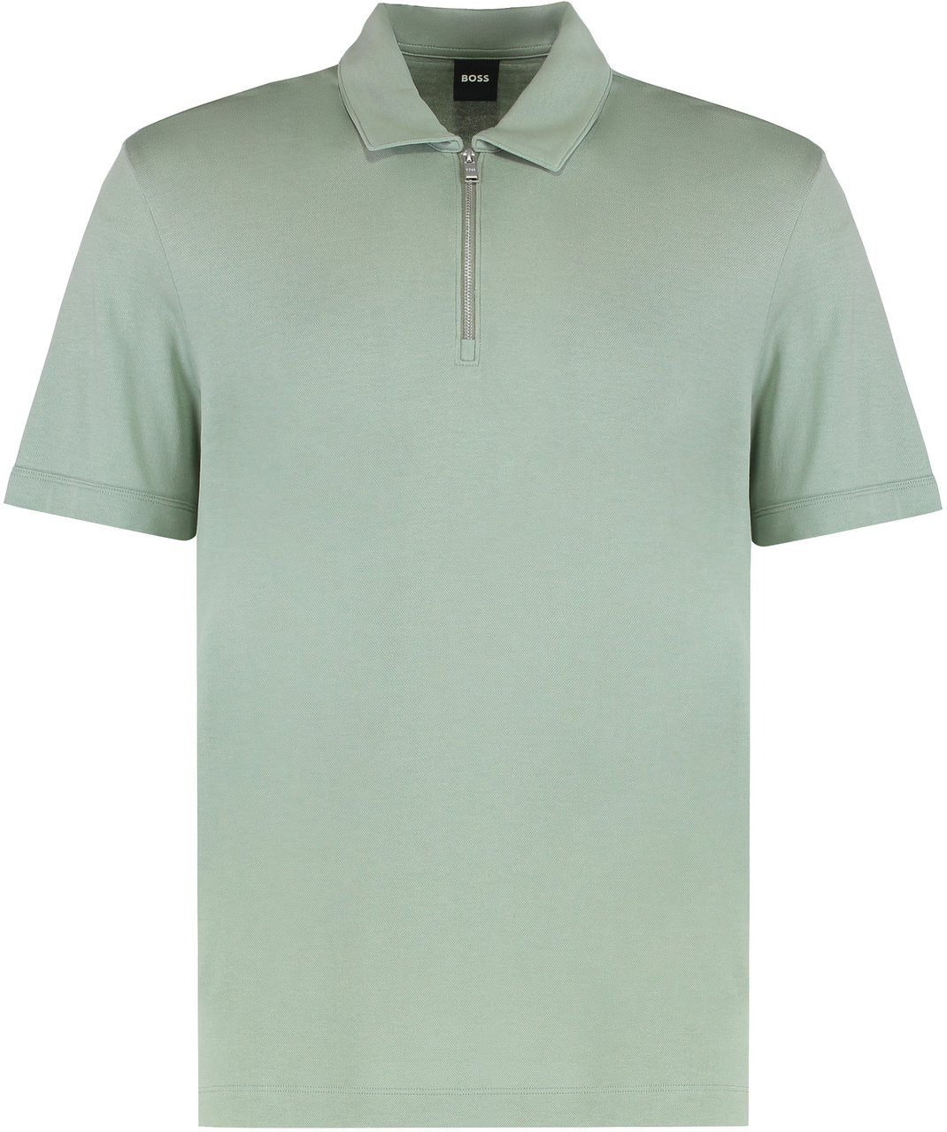 Boss Pique cotton blend polo Groen